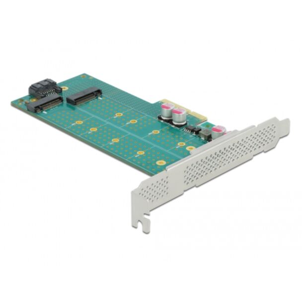 DeLOCK Scheda PCI Express x4 per 1 x M.2 chiave B + 1 x NVMe M.2 chiave M - Fattore di forma a basso profilo