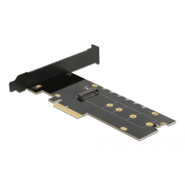 DeLOCK Scheda PCI Express x4 per 1 x NVMe M.2 Key M interno con dissipatore di calore e illuminazione a RGB LED - Fattore di forma a basso profilo