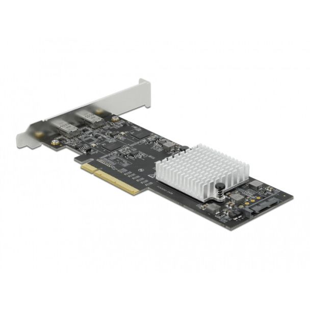 DeLOCK Scheda PCI Express x8 per 2 x SuperSpeed USB 20 Gbps (USB 3.2 Gen 2x2) USB Type-C femmina esterno Dual Channel - Fattore di forma a basso profilo