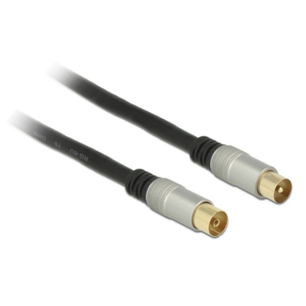 DeLOCK 88947 cavo coassiale RG-6/U 3 m IEC Nero