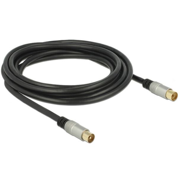 DeLOCK 88947 cavo coassiale RG-6/U 3 m IEC Nero