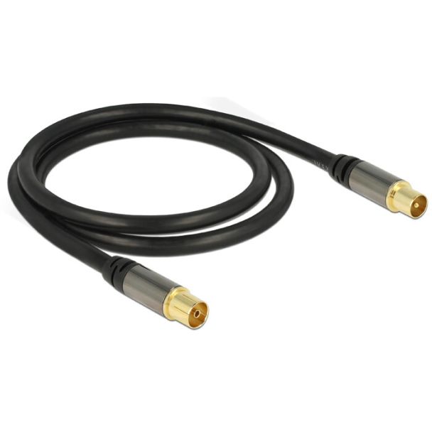DeLOCK 88922 coaxial cable RG-6/U 1 m IEC Black
