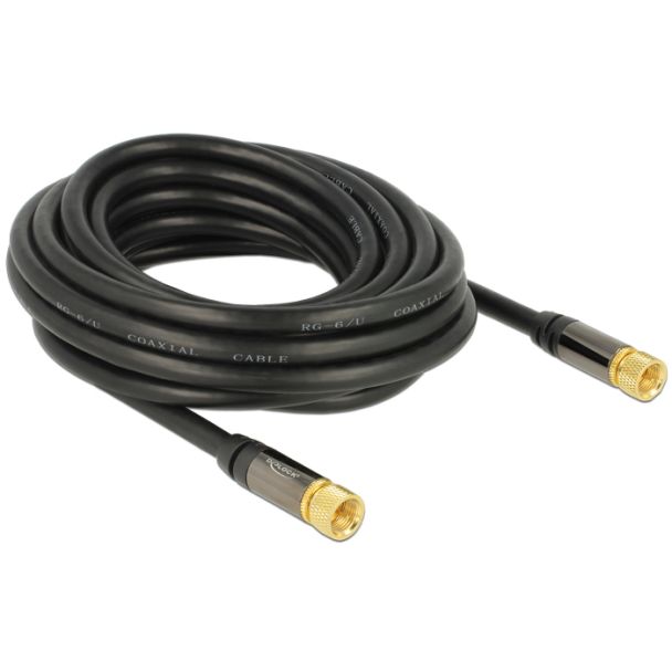 DeLOCK 88921 coaxial cable RG-6/U 5 m F Black