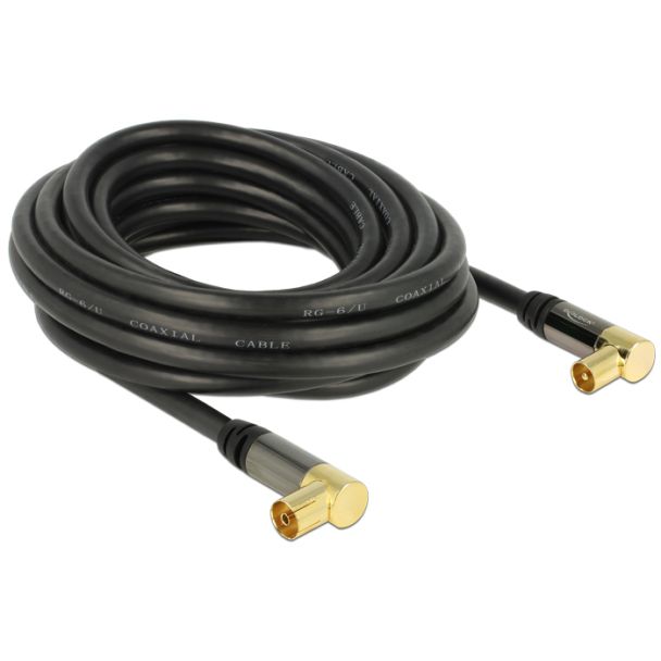 DeLOCK 88917 cavo coassiale RG-6/U 5 m IEC Nero