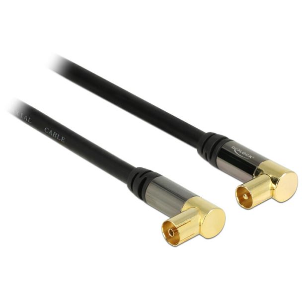 DeLOCK 88865 cavo coassiale RG-6/U 2 m IEC Nero
