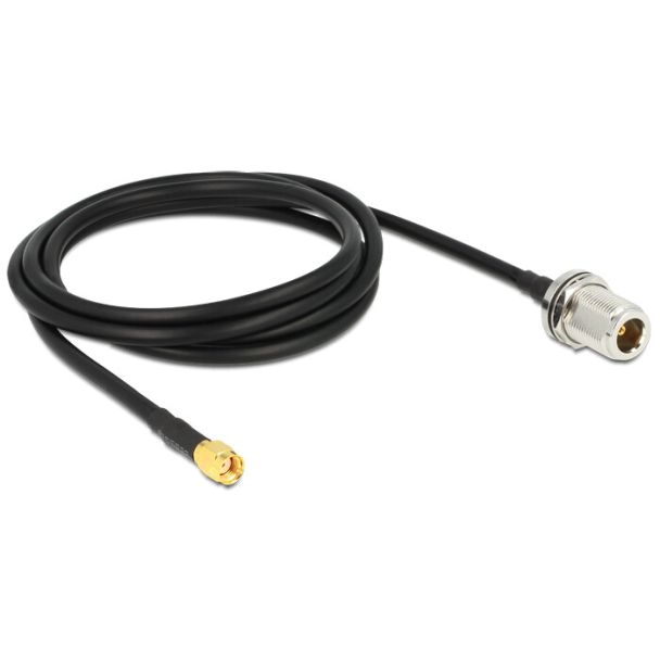 DeLOCK 88845 cavo coassiale 1,5 m Nero