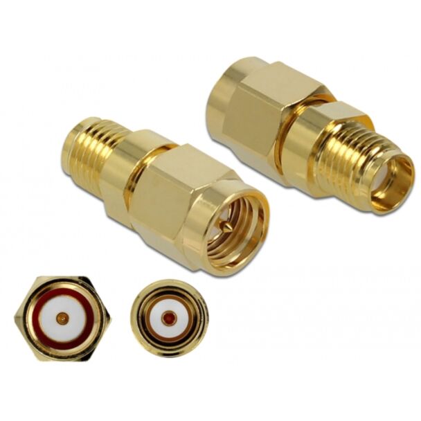 DeLOCK 89972 cavo di collegamento SMA Oro