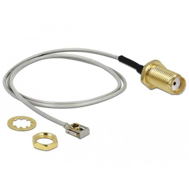 DeLOCK 89932 coaxial cable 0.35 m SMA MHF I LK Black, Grey