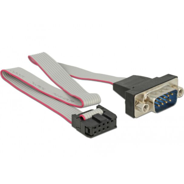 DeLOCK 89900 cavo seriale Grigio 0,25 m RS-232 DB9 9-pin COM
