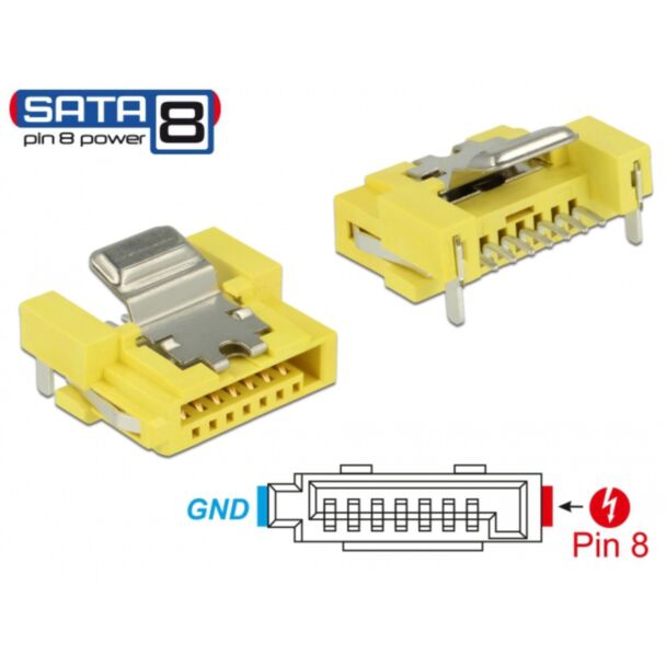 DeLOCK 89887 wire connector SATA Nickel, Yellow