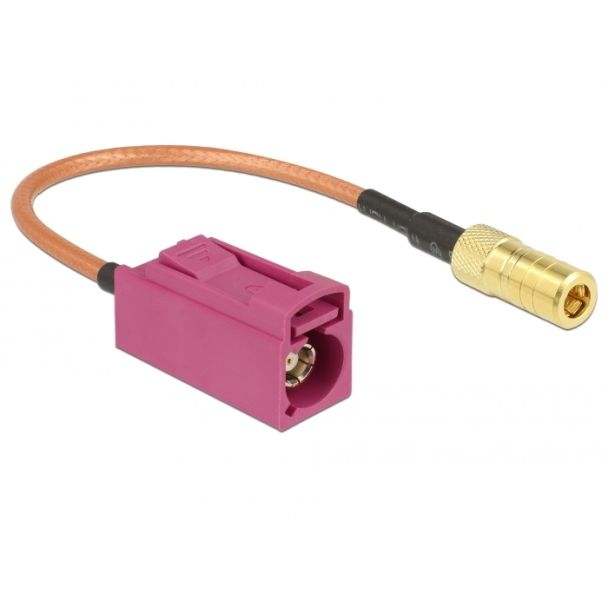 DeLOCK 89677 cavo coassiale RG-316 0,15 m FAKRA H SMB Marrone, Oro, Rosa