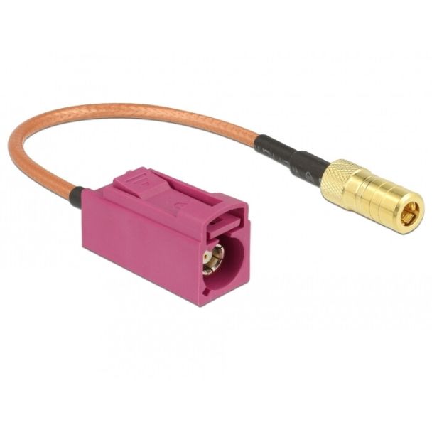DeLOCK 89677 cavo coassiale RG-316 0,15 m FAKRA H SMB Marrone, Oro, Rosa