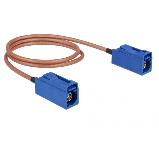 DeLOCK 89667 cavo coassiale RG-316 0,5 m FAKRA C Blu, Marrone