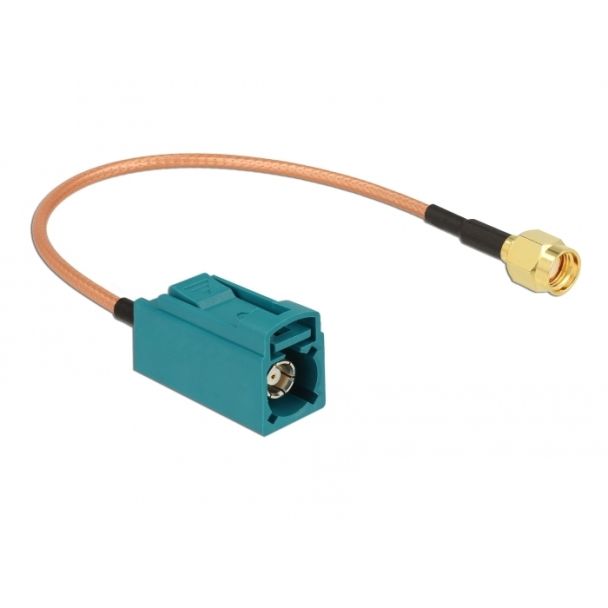 DeLOCK 89664 cavo coassiale RG-316 0,2 m FAKRA Z RP-SMA Marrone, Verde