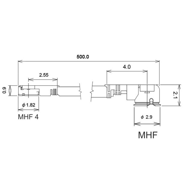 DeLOCK 89651 cavo coassiale 1.13 0,5 m MHF (I-PEX) MHF IV/ HSC MXHP32 Nero, Oro