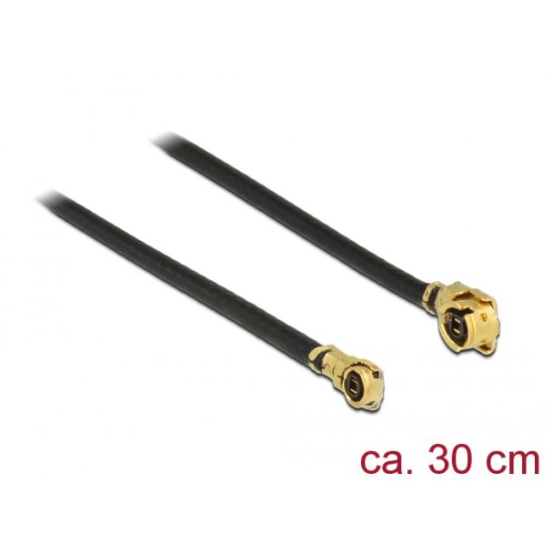 DeLOCK 89649 cavo coassiale 1.13 0,3 m MHF (I-PEX) MHF IV/ HSC MXHP32 Nero, Oro