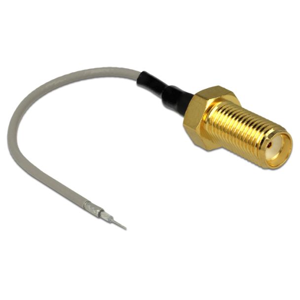 DeLOCK 89600 cavo coassiale 94,8 m SMA open end tinned Oro, Grigio