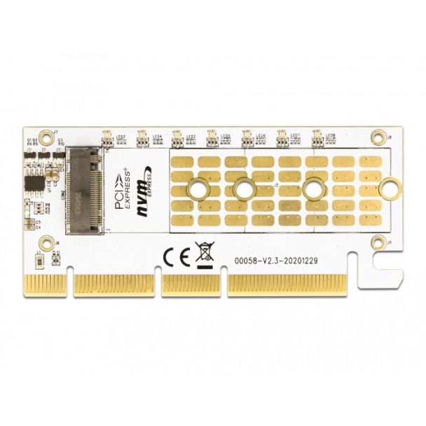 DeLOCK Scheda PCI Express x16 (x4 / x8) per 1 x NVMe Tasto M.2 M con illuminazione a LED