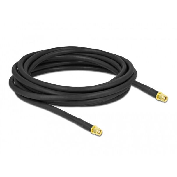 DeLOCK Antenna Cable RP-SMA plug to RP-SMA plug LMR/CFD300 5 m low loss