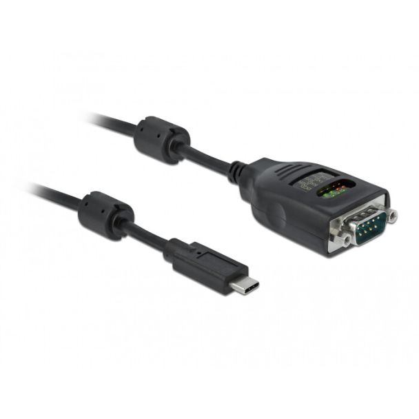 DeLOCK USB Type-C to Serial DB9 Adapter with 9 LED RS-232 Tester
