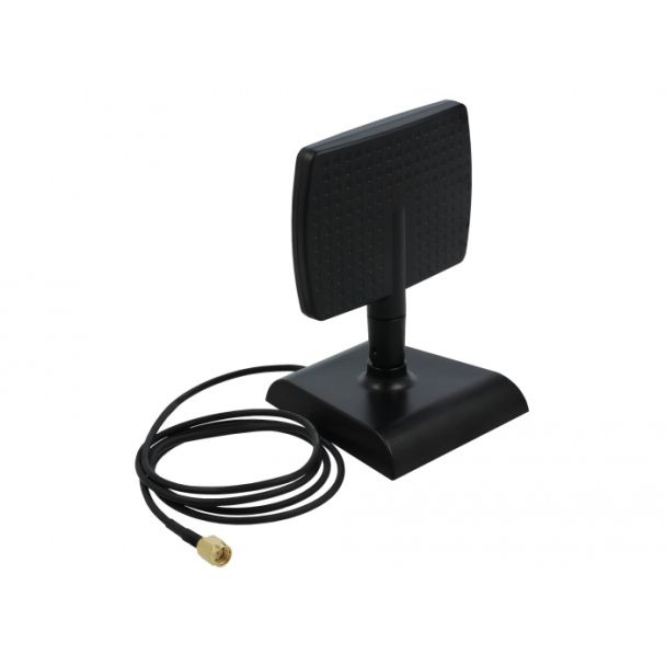 DeLOCK WLAN WiFi 6 Antenna RP-SMA maschio 4 - 6 dBi direzionale con base magnetica con attacco basculante