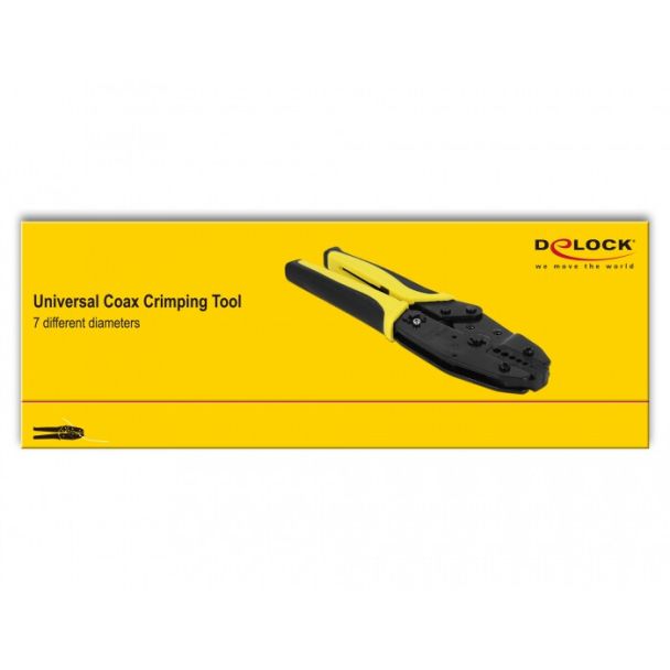 DeLOCK 90296 pinza crimpatrice Nero, Giallo