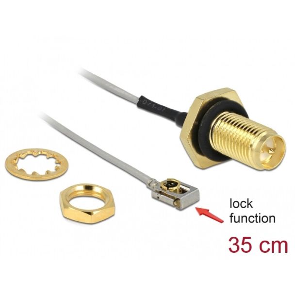 DeLOCK 90292 cavo coassiale 0,3 m RP-SMA MHF I LK Metallico