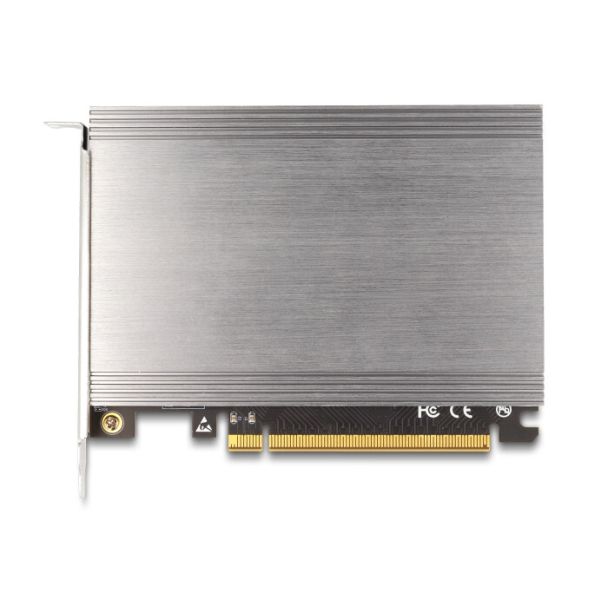 DeLOCK Scheda PCI Express x16 a 4 x interno NVMe M.2 Chiave M con dissipatore di calore - Biforcazione (LxP 145 x 111 mm)