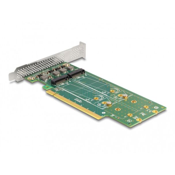 DeLOCK Scheda PCI Express 4.0 x16 a 4 x interno NVMe M.2 Chiave M 110 mm - Biforcazione - Fattore di forma a basso profilo