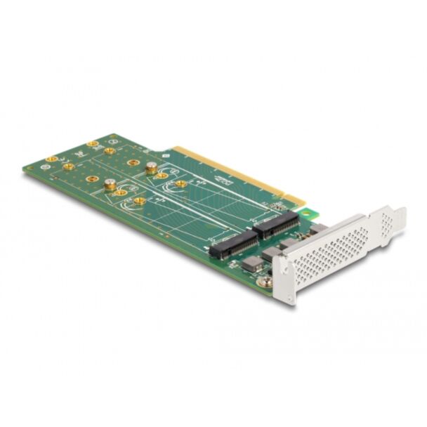 DeLOCK Scheda PCI Express 4.0 x16 a 4 x interno NVMe M.2 Chiave M 110 mm - Biforcazione - Fattore di forma a basso profilo