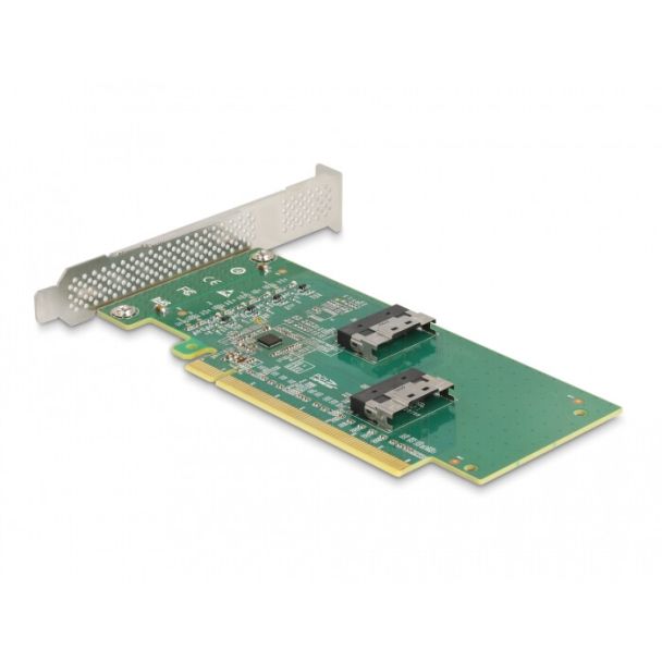 DeLOCK Scheda PCI Express 4.0 x16 a 4 x SFF-8639 NVMe - Biforcazione - Fattore di forma a basso profilo
