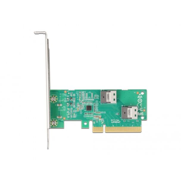 DeLOCK Scheda PCI Express 4.0 x8 a 2 x interno NVMe M.2 Chiave M - Biforcazione - Fattore di forma a basso profilo