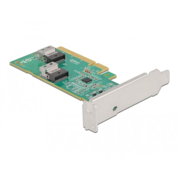 DeLOCK Scheda PCI Express 4.0 x8 a 2 x interno NVMe M.2 Chiave M - Biforcazione - Fattore di forma a basso profilo