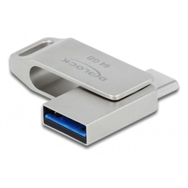 DeLOCK USB 5 Gbps USB-C + Type-A Memory Stick 64 GB - Metal Housing