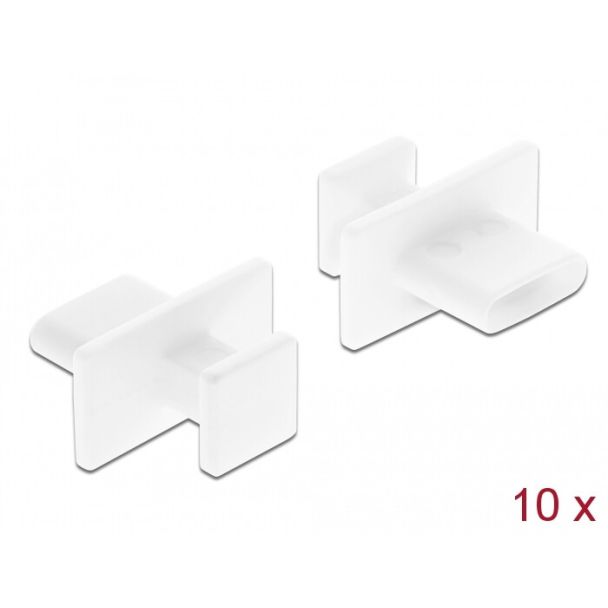 DeLOCK Dust Cover for USB Type-C female with big grip 10 pieces white