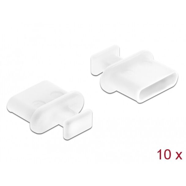 DeLOCK Custodia antipolvere per USB Type-C femminile con manico 10 pezzi nero