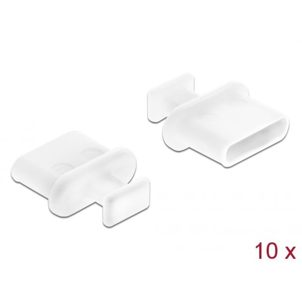 DeLOCK Dust Cover for USB Type-C female with grip 10 pieces white