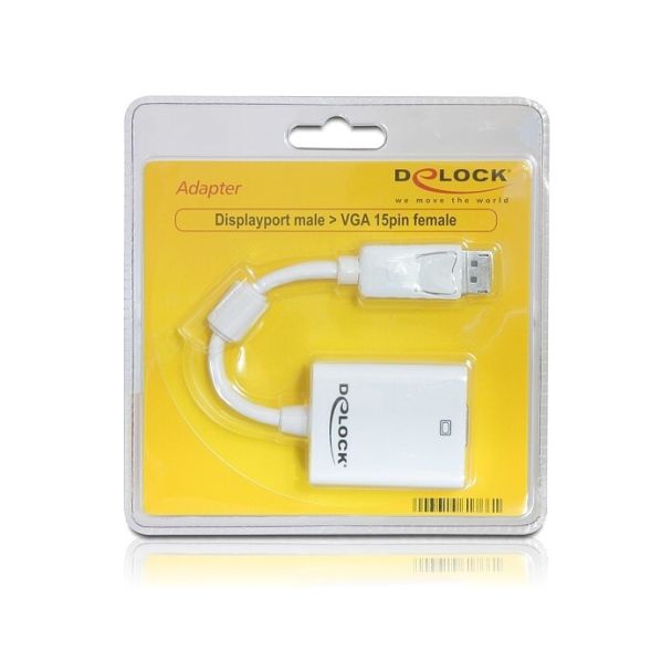 DeLOCK 61766 cavo e adattatore video 0,125 m VGA (D-Sub) DisplayPort Bianco