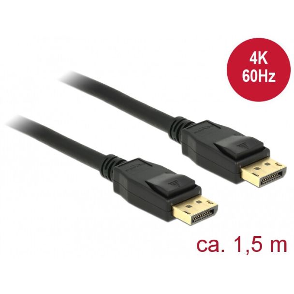 DeLOCK 85508 cavo DisplayPort 1,5 m Nero