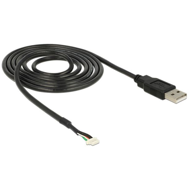 DeLOCK 1.5m, USB2.0-A/5p USB cable USB A Black