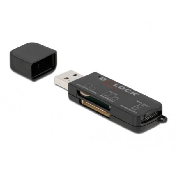 DeLOCK Lettore di schede SuperSpeed USB per schede di memoria SD / Micro SD / MS