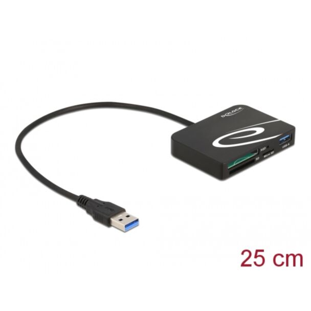 DeLOCK Lettore di schede per schede di memoria XQD / SD / Micro SD + porta USB Tipo-A