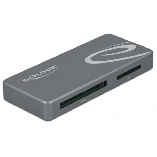 DeLOCK USB Type-C Card Reader for CFast and SD memory cards + USB Hub with Type-A and USB Type-C port