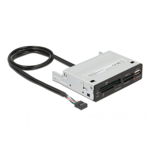 DeLOCK Lettore di schede USB 2.0 da 3.5″ a 5 slot + 1 x USB 2.0 Tipo-A femmina
