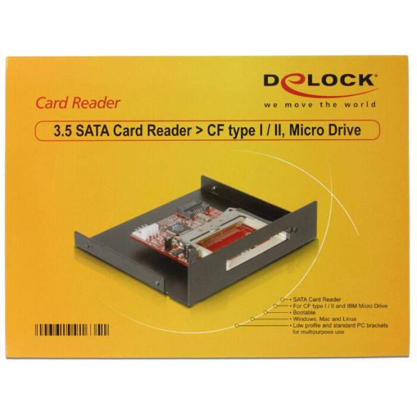 DeLOCK SATA Card Reader lettore di schede Nero