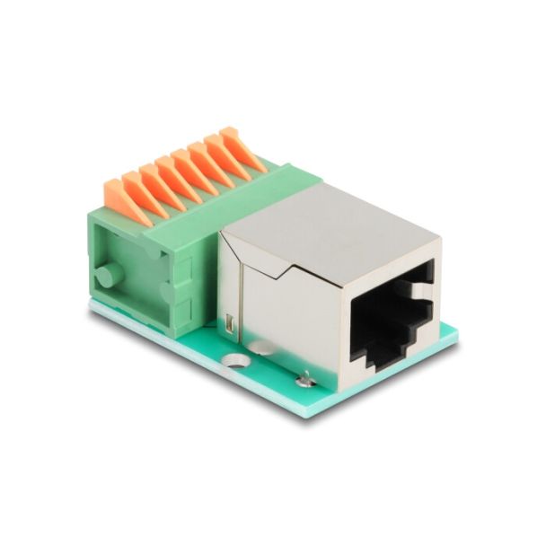 DeLOCK 90652 adattatore per inversione del genere dei cavi RJ45 8 pin terminal block Verde, Argento