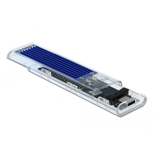 DeLOCK External Enclosure for M.2 NVME PCIe SSD with USB Type-C female transparent