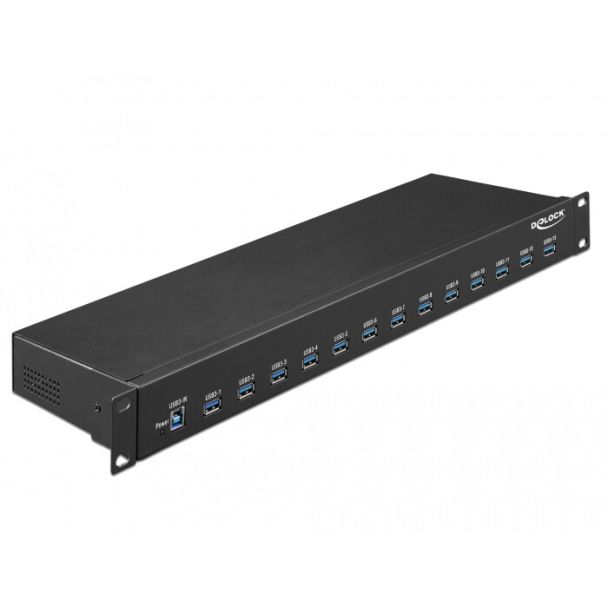 DeLOCK 64039 interface hub USB 3.2 Gen 1 (3.1 Gen 1) Type-B 5000 Mbit/s Black