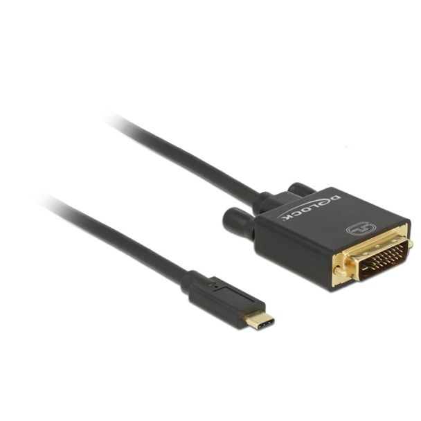 DeLOCK 3m, USB-C/DVI 24+1 USB graphics adapter 3840 x 2160 pixels Black