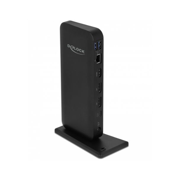 DeLOCK 87746 replicatore di porte e docking station per laptop Cablato Nero